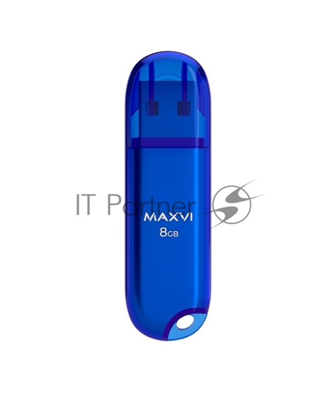 Флеш диск Maxvi 8GB P1 USB 2.0 blue, монолит с колпачком, ABS пластик