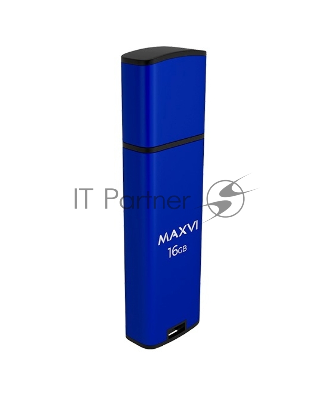 Флеш диск Maxvi MP2 16GB USB 2.0 blue, монолит с колпачком, ABS пластик + металл