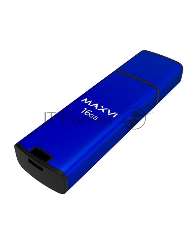 Флеш диск Maxvi MP2 16GB USB 2.0 blue, монолит с колпачком, ABS пластик + металл
