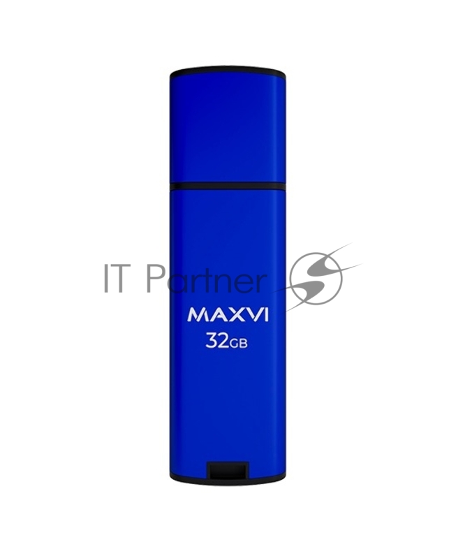 Флеш диск Maxvi MP2 32GB USB 2.0 blue, монолит с колпачком, ABS пластик + металл