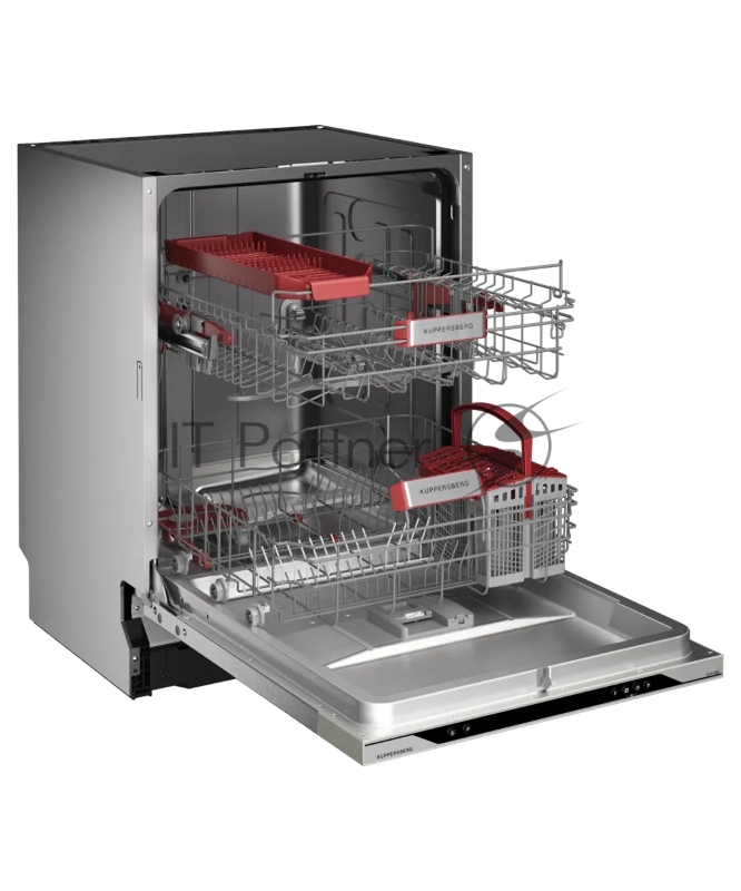 Встраиваемая посудомоечная машина KUPPERSBERG, High-Tech, 60 см, 14 комплектов, 3 корзины, 7 программ, конденсационная сушка, автоматическое открывание двери, LED подсветка, кнопочное управление, энергоэффективность А+++