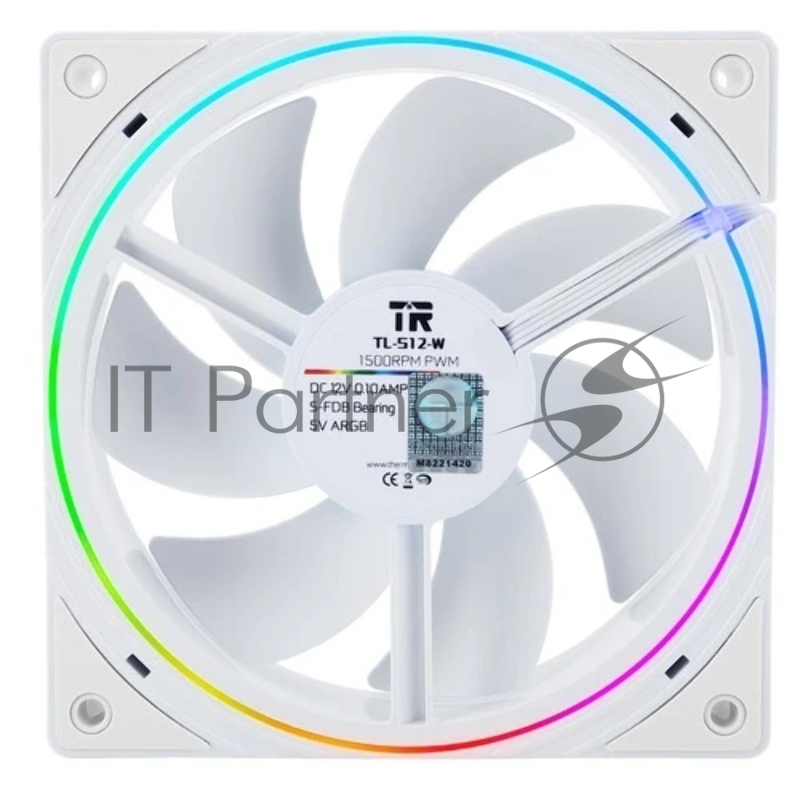 Вентилятор корпусный Thermalright TL-S12-W (120x120x25mm, 4-pin PWM, ARGB, 47.6CFM, 23.2dBA, 1500RPM, White)