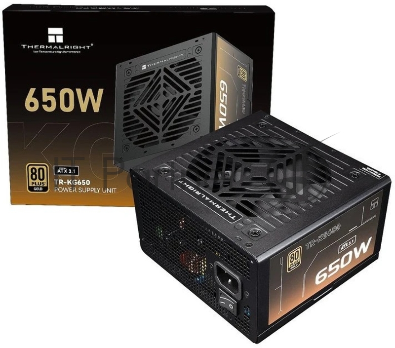 Блок питания Thermalright, 650W 80+ Gold (ATX, 3.1, Full modular, 1x24(20+4)pin, 2xCPU 8(4+4)pin, 2xPCIe*2 8(6+2)pin, 3xSATA3, 2xMOLEX4pin, Active, 120x120mm, 150x140x86mm, APFC, OVP, UVP, SCP, OCP, OTP, OPP, black)