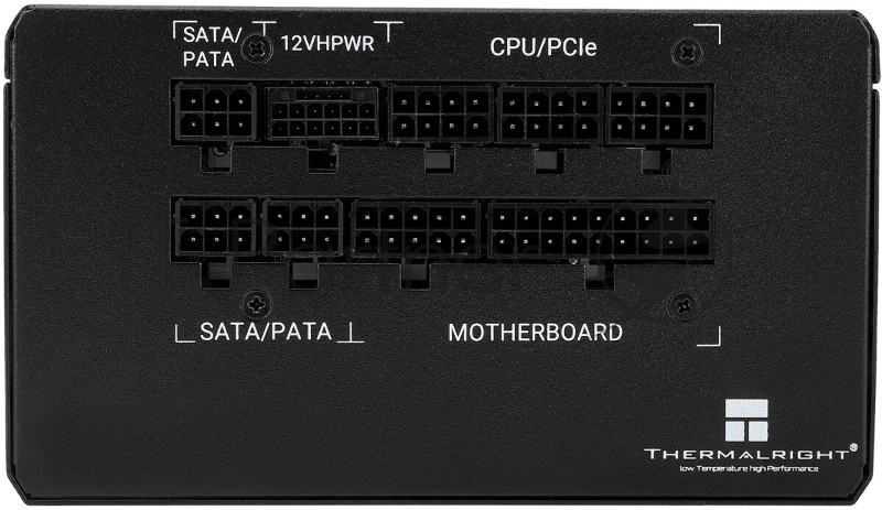 Блок питания Thermalright, 750W 80+ Bronze (ATX, 3.0, PCIe 5.0, Full modular, 1x24(20+4)pin, 2xCPU 8(4+4)pin, 4xPCIe*2 8(6+2)pin, 3xSATA3, 1x12+4pin (12VHPWR PCIe 5.0 12+4pin 600mm), 3xMOLEX4pin, Active, 120x120mm, 150x140x86mm, APFC, black)