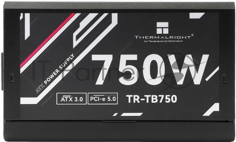 Блок питания Thermalright, 750W 80+ Bronze (ATX, 3.0, PCIe 5.0, Full modular, 1x24(20+4)pin, 2xCPU 8(4+4)pin, 4xPCIe*2 8(6+2)pin, 3xSATA3, 1x12+4pin (12VHPWR PCIe 5.0 12+4pin 600mm), 3xMOLEX4pin, Active, 120x120mm, 150x140x86mm, APFC, black)