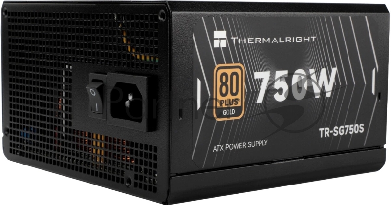 Блок питания Thermalright, 750W 80+ Gold (ATX, 3.1, PCIe 5.1, Non-modular, 1x24(20+4)pin, 1xCPU 8(4+4)pin, 2xPCIe*2 8(6+2)pin, 5xSATA3, 1x12+4pin (12VHPWR PCIe 5.1 12+4pin 600mm), 3xMOLEX4pin, Active, 120x120mm, 150x140x86mm, APFC, black)