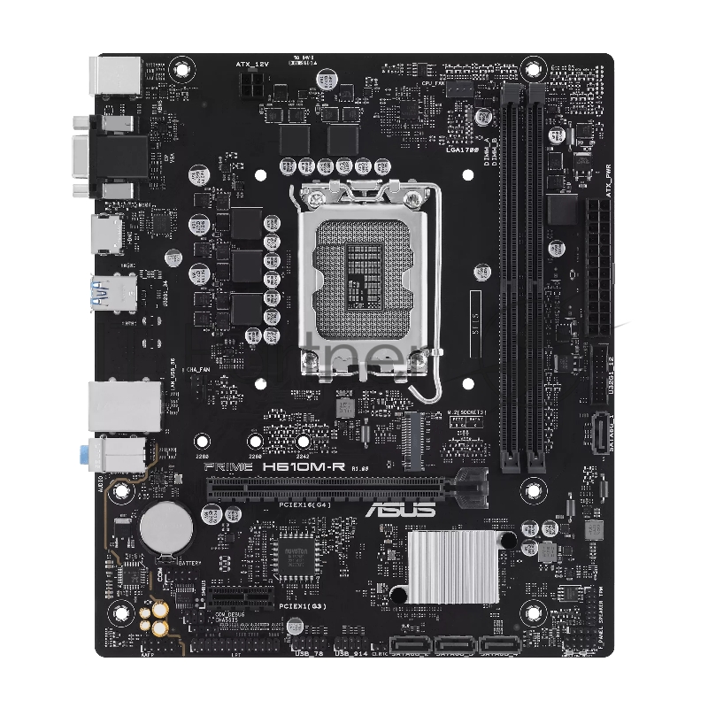 Материнская плата ASUS PRIME H610M-R-SI, LGA 1700, Intel H610, 2xDDR5, 4xSATA, 1xM.2, 1xPCIe 4.0 x16, 1x1Gb LAN, 2xUSB-A 2.0, 2xUSB-A 3.2 Gen 1, 1xVGA, 1xHDMI, 1xDP, 3x3.5 мм, 1xRS-232, 1xLPT, 7.1, mATX