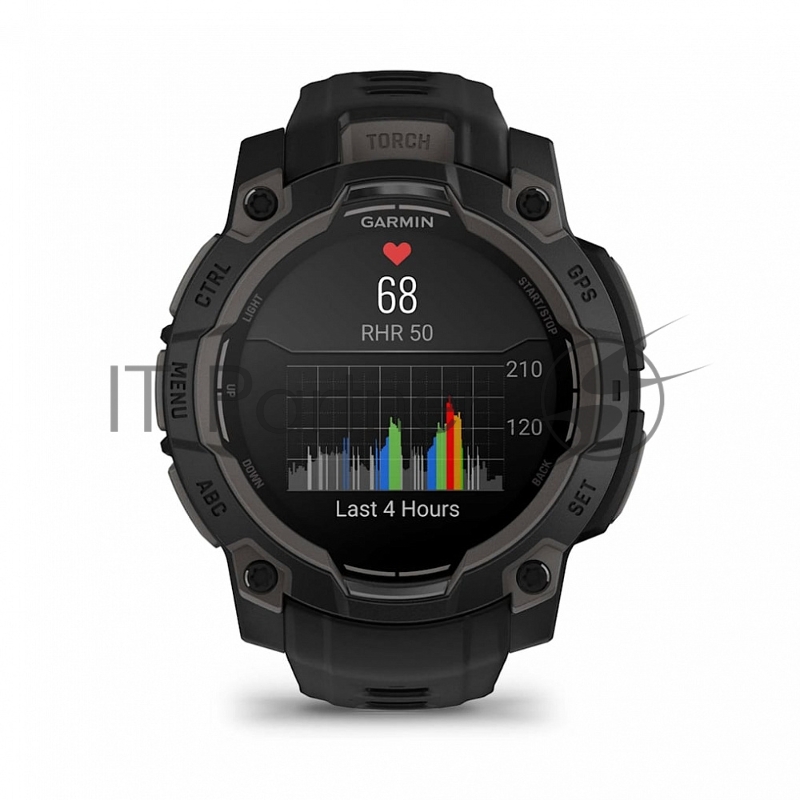 Смарт-часы Garmin Instinct 3 AMOLED черный, черный ремешок 45мм