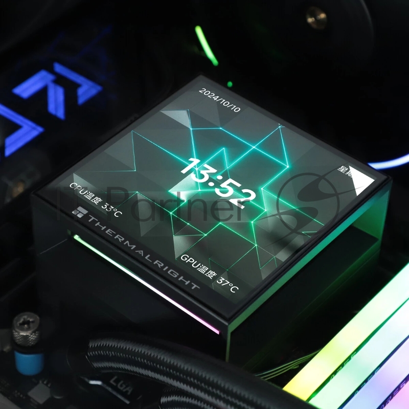 Система водяного охлаждения Thermalright Hyper Vision 360 ARGB Soc-AM5/AM4/1151/1200/2066/201 черный 4-pin 29.6dB Al LCD Ret (H-VISION-360-BL-ARGB)