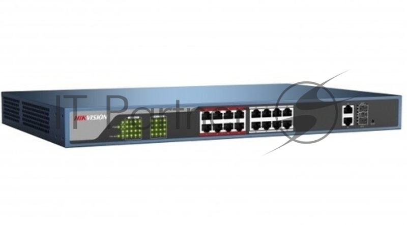 Неуправляемый PoE коммутатор DS-3E0318P-E/M (C) 16 портов RJ45 100M PoE бюджет 130 Вт