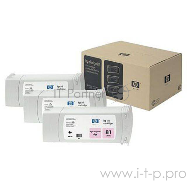 Картридж HP 81 (C5071A) светло-пурпурный (комплект 3шт.) для DJ 5000/5500 HP 81 3-pack 680-ml Light Magenta Dye Cartridges