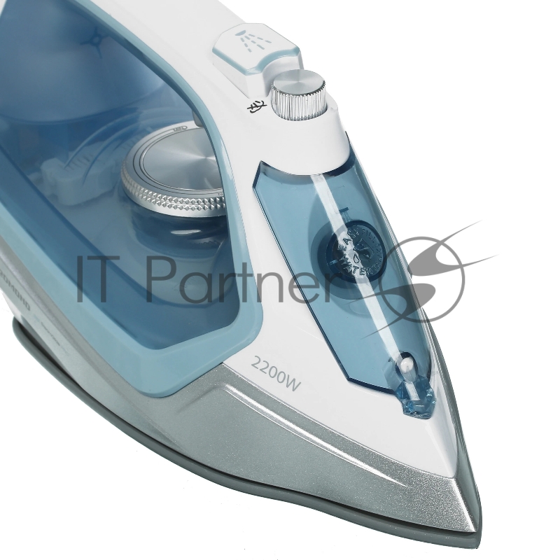 Утюг Redmond RI-C284 голубой, 2200 Вт, подошва - керамика, пар 35 г/мин, паровой удар 160 г/мин, самоочистка, антикапля