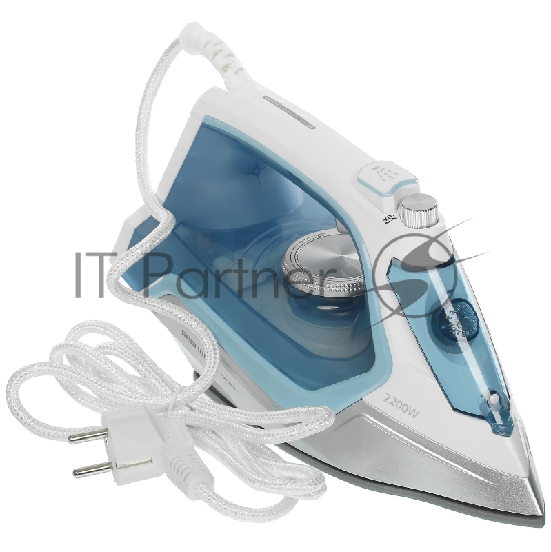 Утюг Redmond RI-C284 голубой, 2200 Вт, подошва - керамика, пар 35 г/мин, паровой удар 160 г/мин, самоочистка, антикапля