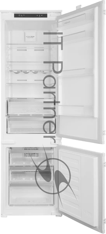Встраиваемый холодильник Hotpoint HBT 20I белый двухкамерный 215/69л морозилка снизу