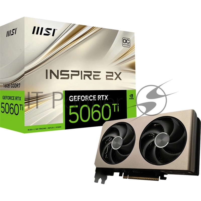 Видеокарта MSI RTX5060Ti INSPIRE 2X OC 16GB GDDR7 128bit 3xDP HDMI 2FAN RTL