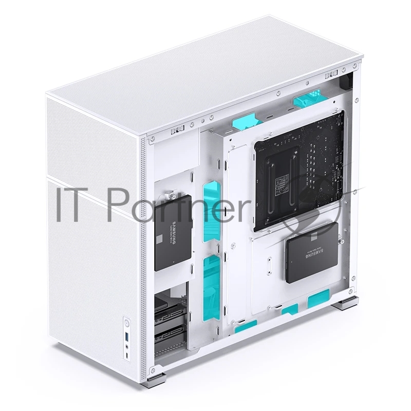 Корпус без блока питания Case JONSBO D41 MESH, Midi-Tower, TG, no fan, 1xUSB-A 3.2 + 1xUSB-C 3.2, ATX, mATX White