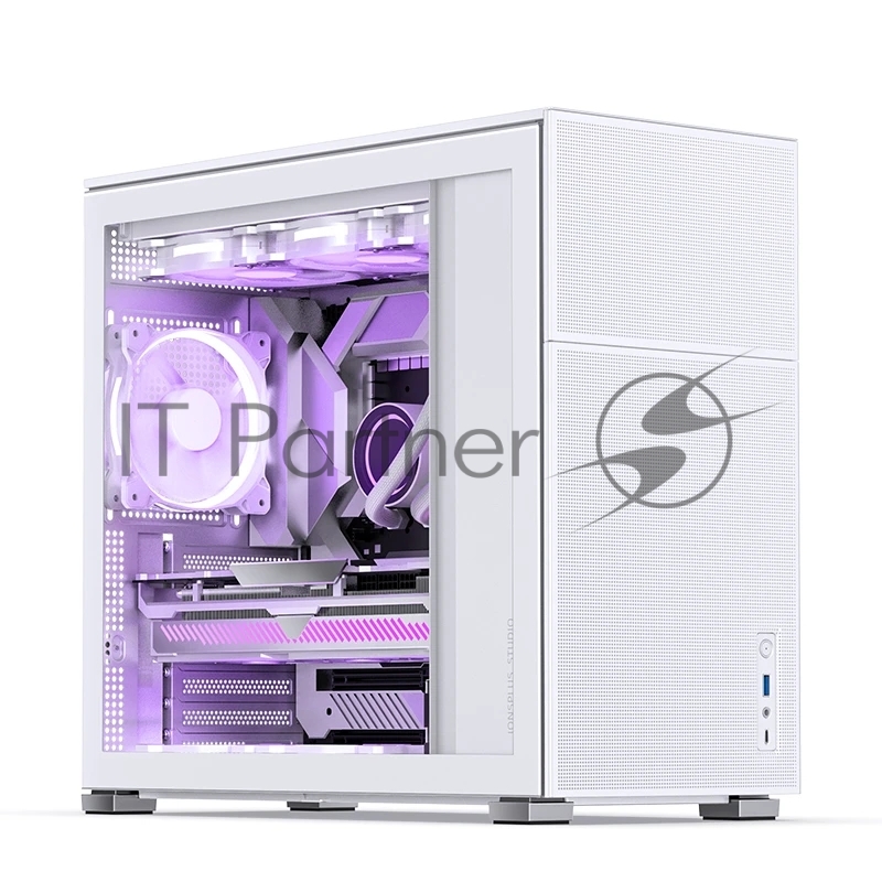 Корпус без блока питания Case JONSBO D41 MESH, Midi-Tower, TG, no fan, 1xUSB-A 3.2 + 1xUSB-C 3.2, ATX, mATX White