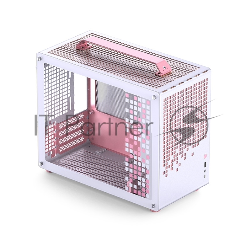Корпус без блока питания Case JONSBO Z20, Mini-Tower, TG, no fan, 1xUSB-A 3.2 + 1xUSB-C 3.2, mATX, mITX Pink/White