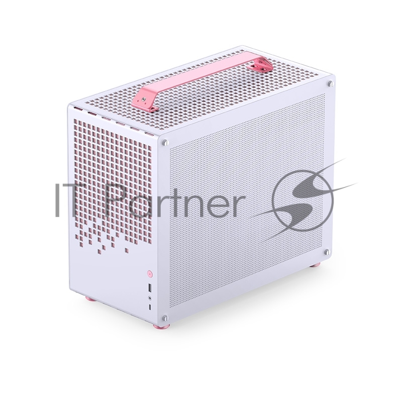 Корпус без блока питания Case JONSBO Z20, Mini-Tower, TG, no fan, 1xUSB-A 3.2 + 1xUSB-C 3.2, mATX, mITX Pink/White