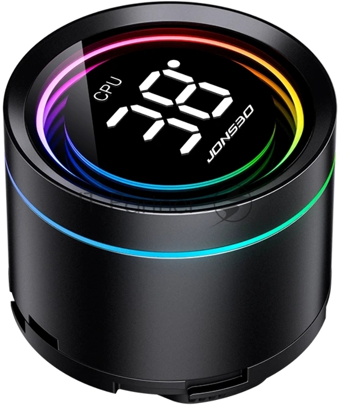 Система жидкостного охлаждения/ Water Cooling System JONSBO TH-240 Black (260W, 240mm, LED temp., Black, ARGB/ Fans: 2x120mm, 62.4CFM, 37.3dBA, 2400RPM/ Pump height 72mm, 30dBA, 2400RPM, Rad thickness 27mm/ S: 1851, 1700, 1200, 115X, AM5, AM4)