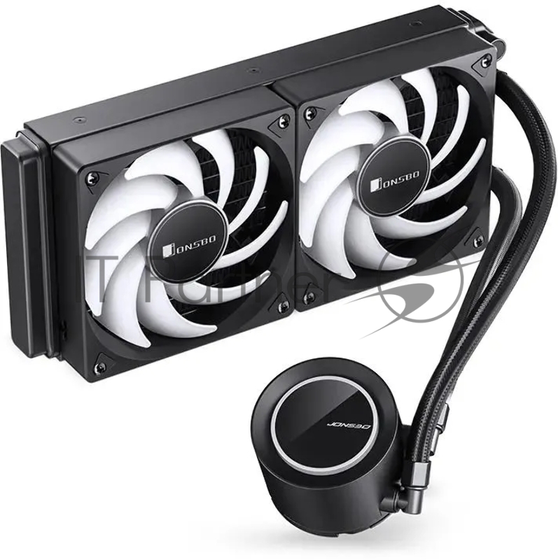 Система жидкостного охлаждения/ Water Cooling System JONSBO TG-240 Black (260W, 240mm, Black, ARGB/ Fans: 2x120mm, 66.19CFM, 35.4dBA, 1800RPM/ Pump height 72mm, 30dBA, 2400RPM, Rad thickness 27mm/ S: 1700, 1200, 115X, AM5, AM4)