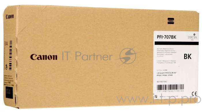 Картридж Canon PFI-707 BK для плоттера iPF830/840/850. Чёрный. 700 мл.