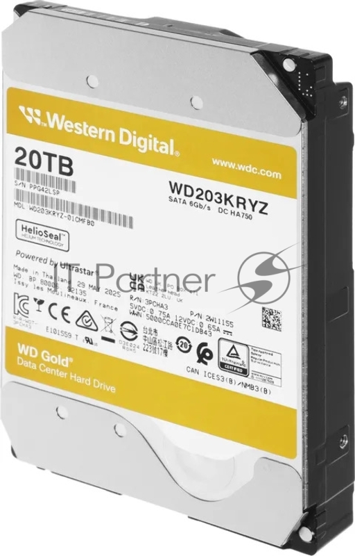 Жесткий диск WD SATA-III 20TB WD203KRYZ Server Gold 512E (7200rpm) 512Mb 3.5