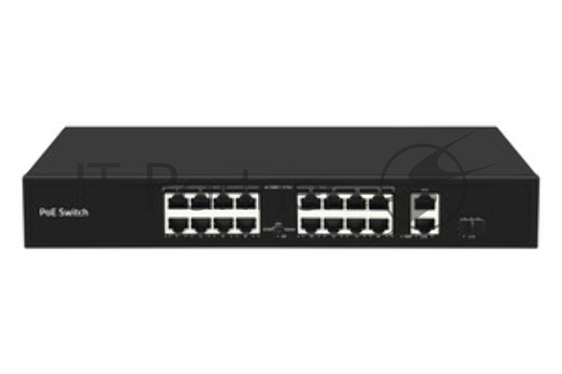 Коммутатор GIGALINK GL-SW-F005-16P - неуправляемый, 16 PoE (802.3af) порта 10/100Мбит/с до 250 метров cat.6, 2 * 10/100/1000BaseT + 1 SFP 1000Мбит/с, 300Вт