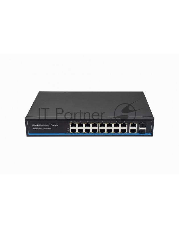 Управляемый L2 Коммутатор PoE NST NS-SW-16G4G-PL - Gigabit Ethernet. Порты: 16 x GE (10/100/1000 Base-T) с поддержкой PoE (IEEE 802.3af/at), 2 x GE (10/100/1000 Base-T) Uplink, 2 x GE SFP Uplink. Мощность PoE на порт - до 30W. Суммарная мощность PoE