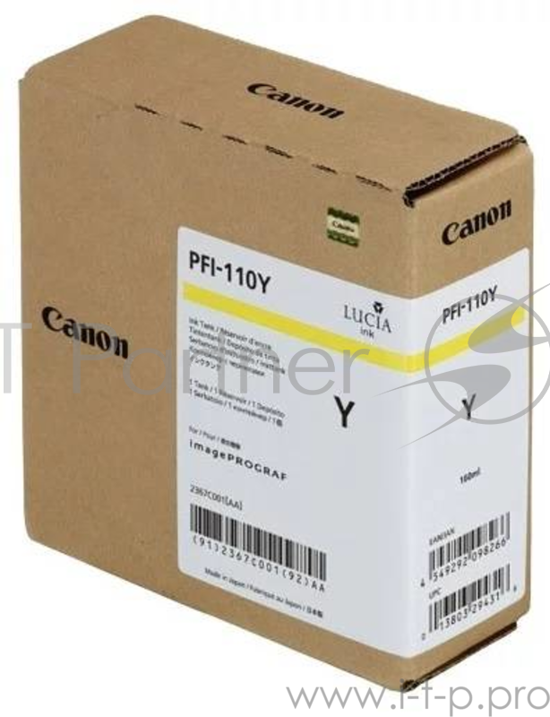 Картридж CANON PFI-110 Y желтый, 160 мл