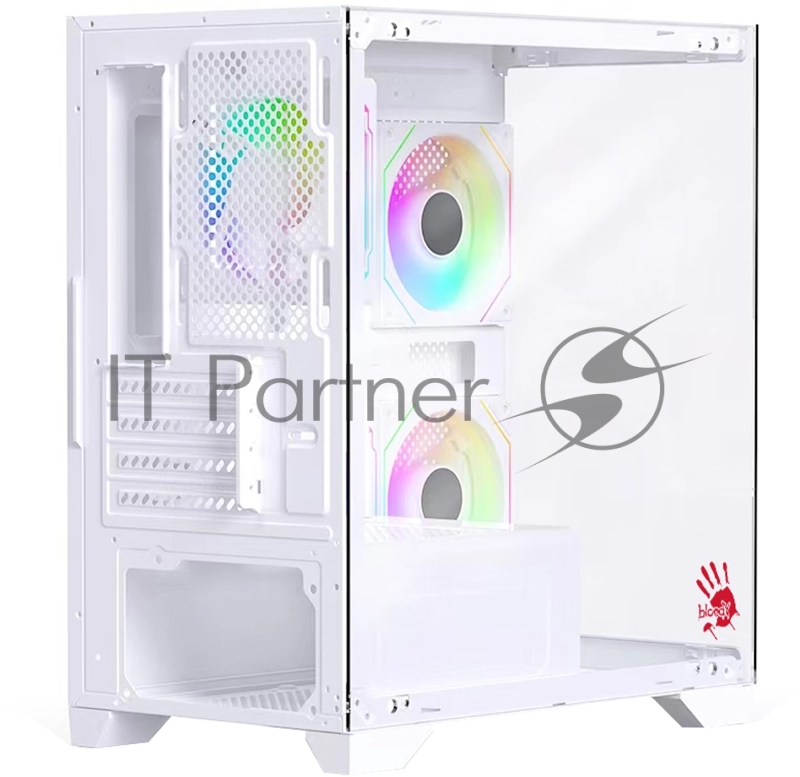 Корпус Bloody BD-CC103F белый без БП mATX 7x120mm 1xUSB2.0 1xUSB3.0 audio bott PSU