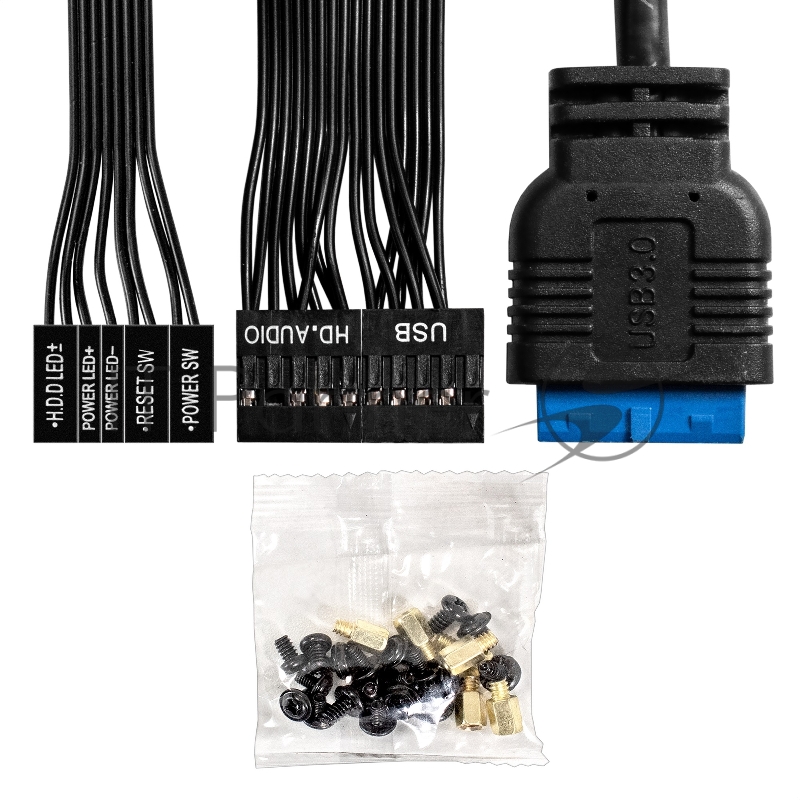 Корпус Miditower ExeGate EX298134RUS AA-443U (ATX, без БП, 2*USB+1*USB3.0+HD Audio, черный)