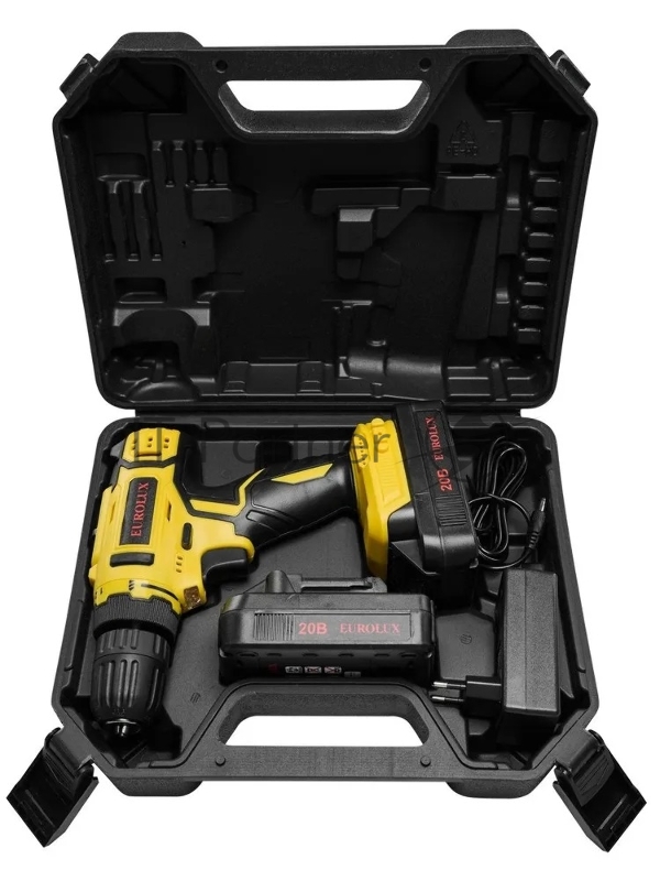 Дрель-шуруповерт аккумуляторная Eurolux ДА-20DU-2