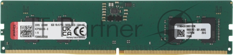 Оперативная память Kingston Branded DDR5 8GB 5600MT/s DIMM Non-ECC Unbuffered CL46 1RX16 1.1V 288-pin 16Gbit
