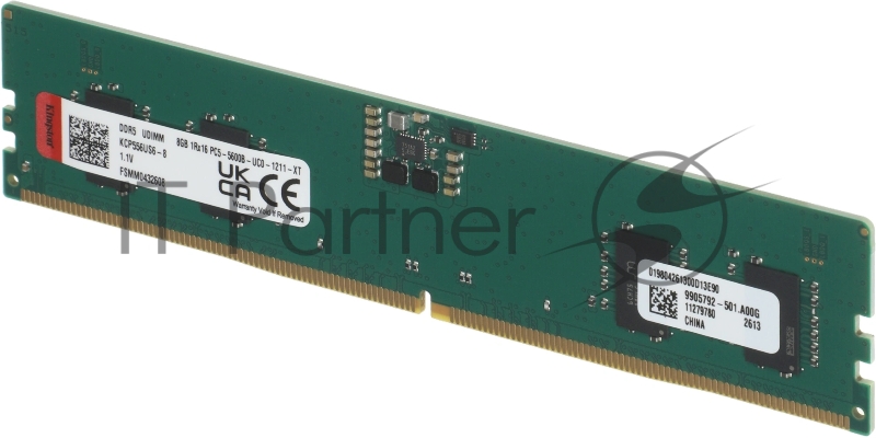 Оперативная память Kingston Branded DDR5 8GB 5600MT/s DIMM Non-ECC Unbuffered CL46 1RX16 1.1V 288-pin 16Gbit