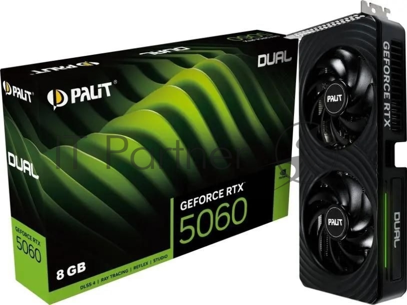 Видеокарта Palit RTX5060 DUAL NV RTX5060 8Gb 128bit GDDR7 2280/28000/HDMIx1/DPx3/HDCP Ret NE75060019P1-GB2063D PCI-E 5.0