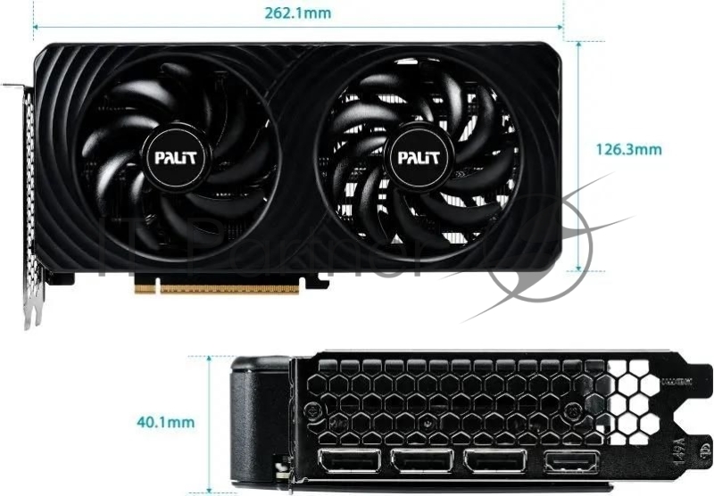 Видеокарта Palit RTX5060 DUAL NV RTX5060 8Gb 128bit GDDR7 2280/28000/HDMIx1/DPx3/HDCP Ret NE75060019P1-GB2063D PCI-E 5.0