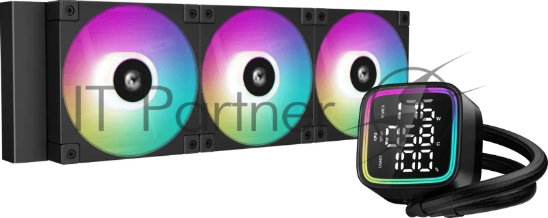 Система жидкостного охлаждения DEEPCOOL LD360 черный, 120 мм, алюминий/медь, 2400 об/мин, 38.71 дБ, 3 pin, 300 Вт