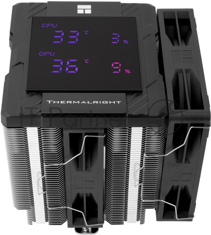 Устройство охлаждения(кулер) Thermalright Peerless Assassin 120 Digital Soc-AM5/AM4/1200/1700/1851 черный 4-pin 25.6dB Al+Cu LCD Ret (PA120-DIGITAL-BL)