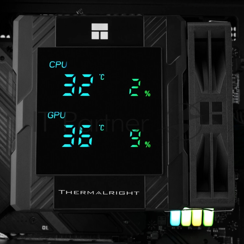 Устройство охлаждения(кулер) Thermalright Peerless Assassin 120 Digital Soc-AM5/AM4/1200/1700/1851 черный 4-pin 25.6dB Al+Cu LCD Ret (PA120-DIGITAL-BL)