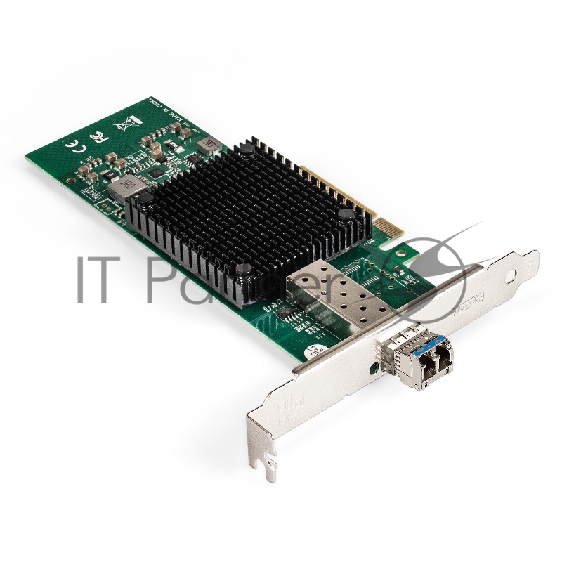 Комплект: Сетевой адаптер SFP+ ExeGate EXE-X520-DA1 + Трансивер Single-Mode до 10км EXT-10G-SM1310-LC2-10KM (EX296227RUS PCI-E x8 v2.0, порты 1x SFP+ 10Gb/s (10/5/2.5/1Gb/s, 100Mb/s), Server NIC Intel Chipset JL82599EN + EX298326RUS: Tx:1310/Rx:1310