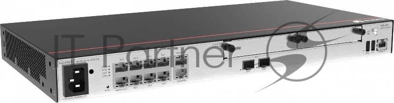 Маршрутизатор HUAWEI Router AR720 2*GE combo WAN, 1*10GE(SFP+) WAN, 8*GE LAN, 1*GE combo LAN, 2*USB, 2*SIC, up to 700 users, forwarding performance 4Gbps