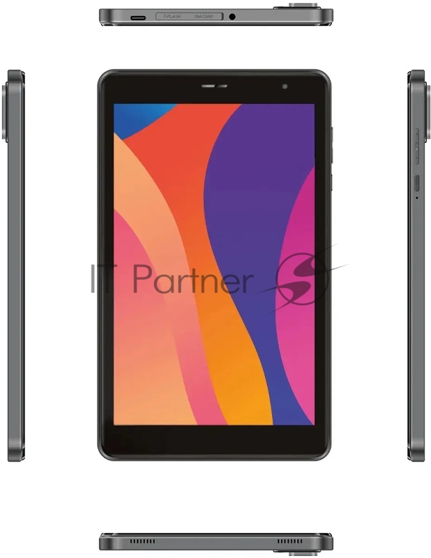 Планшет Digma Optima 8430E 4G T606 (1.6) RAM4Gb ROM64Gb 8 IPS 1280x800 4G 1Sim Android 14 серый 5Mpix 2Mpix BT WiFi microSD 128Gb 4000mAh