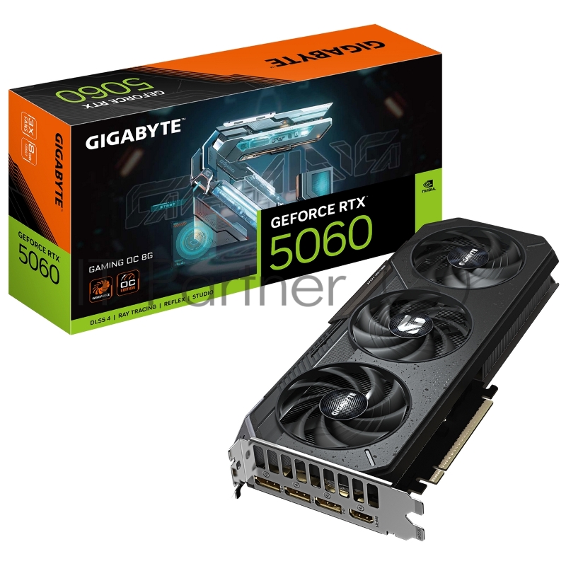 Видеокарта Gigabyte PCI-E 5.0 GV-N5060GAMING OC-8GD 1.0 NVIDIA GeForce RTX 5060 8Gb 128bit GDDR7 2595/28000 HDMIx1 DPx3 HDCP Ret
