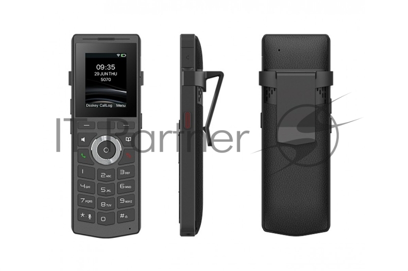 Телефон DECT Fanvil DECT PHONE 2.0” 240x320 Color LCD 2 SIP Line 1 PTT Key Indoor: 50 m Outdoor Range: 300 m Europe: 1880–1900 MHz Detachable Lithium Battery with 1900mAH