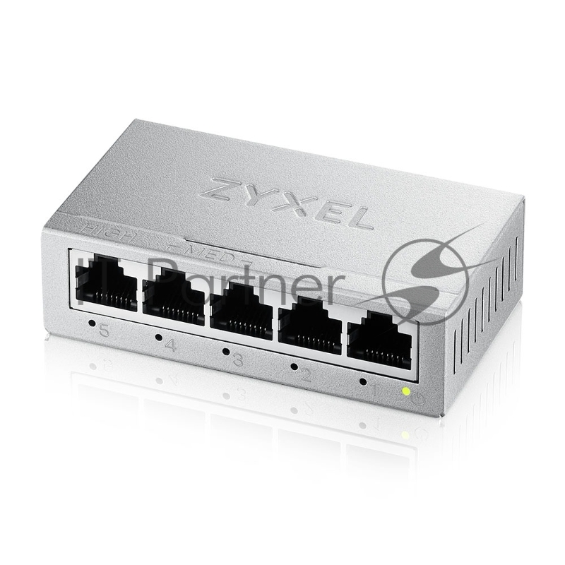 Коммутатор Zyxel GS-105B v5, 5 портов 1000 Мбит/с, настольный, металлический корпус