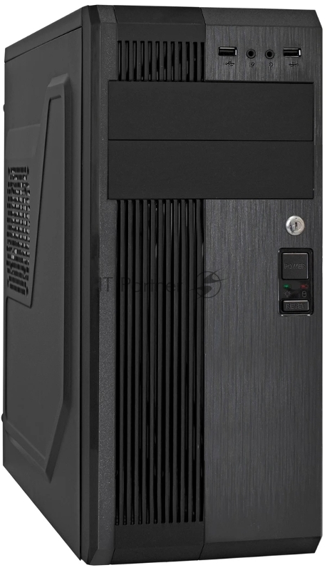 Корпус Miditower ExeGate UN-605B-UNS400 (ATX, БП UNS400 с вент. 12см, 2*USB, аудио, блокировка, черный)