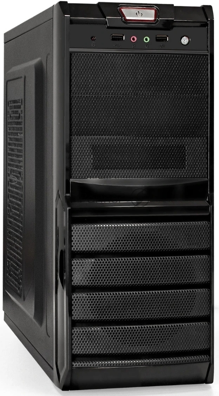 Корпус Miditower ExeGate XP-329S-UNS500 (ATX, БП UNS500 с вент. 12см, 2*USB, аудио, черный)