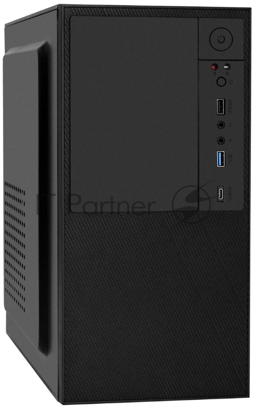 Корпус Minitower ExeGate BAA-308UC-UNS400 (mATX, БП UNS400 с вент. 12см, 1*USB+1*USB3.0+1*TypeC, HD Audio, черный)