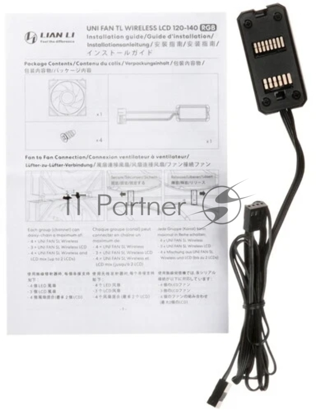 Вентилятор для корпуса Lian-Li Uni Fan TL Wireless LCD 120 LCD Reverse ARGB 120х124.5x28 черный 4-pin 31дБ (G99.12RTLLCD1W1B.R0) Ret